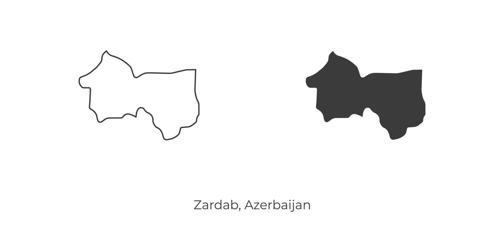 Simple vector illustration of Zardab map, Azerbaijan.