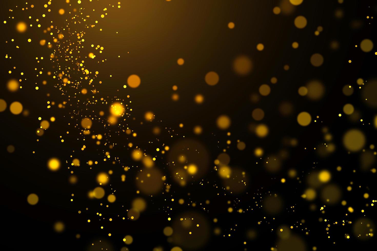 Blurred gold circles on black background photo