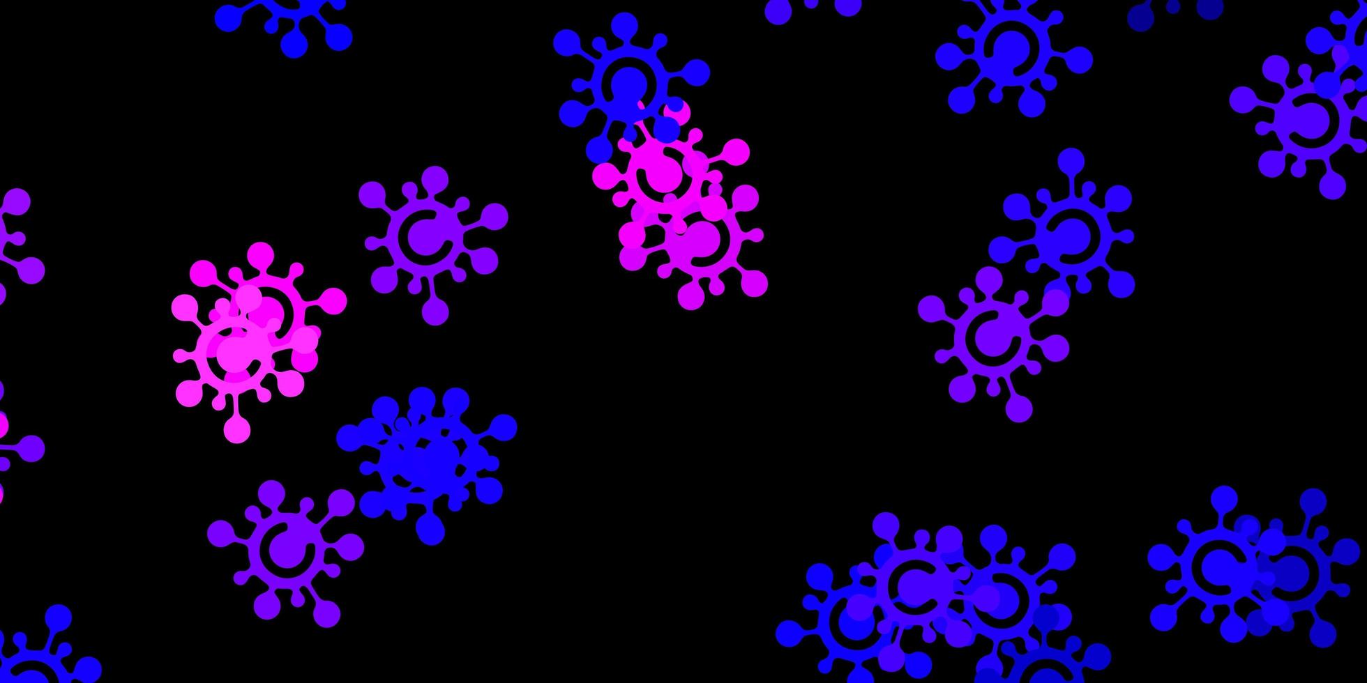 Plantilla de vector de color púrpura oscuro, rosa con signos de gripe