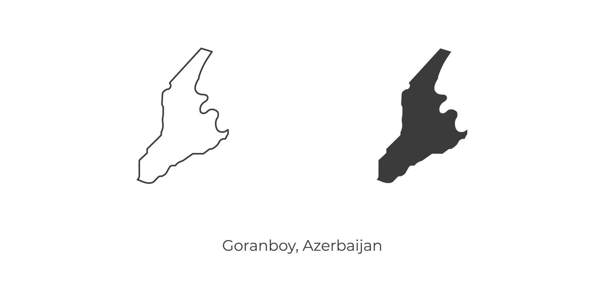 Simple vector illustration of Goranboy map, Azerbaijan.
