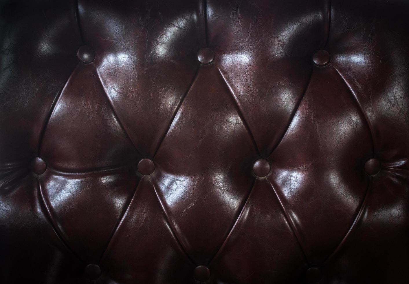 Close-up de sofá de cuero marrón para textura o fondo foto