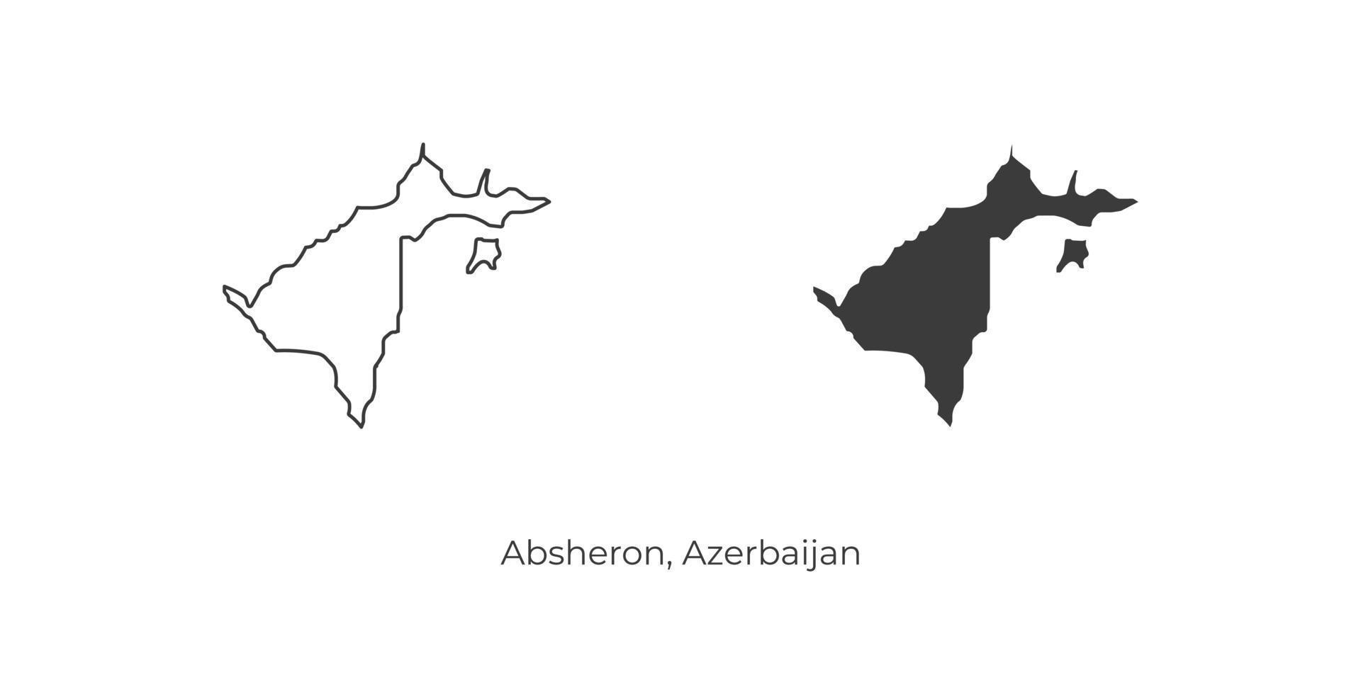 Simple vector illustration of Absheron map, Azerbaijan.