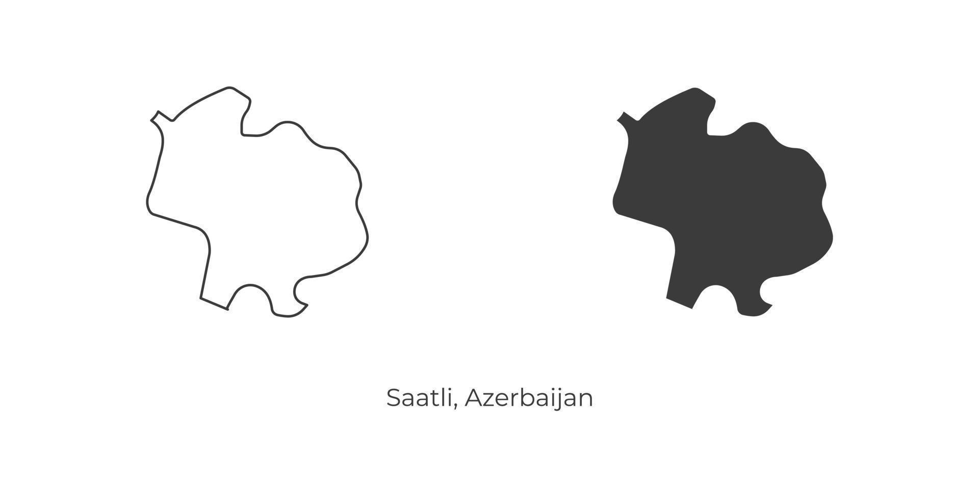 Simple vector illustration of Saatli map, Azerbaijan.