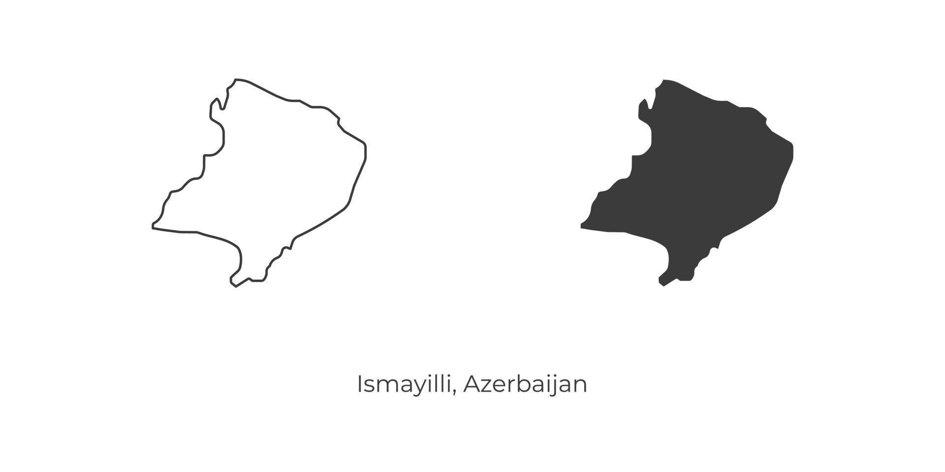ilustración vectorial simple del mapa de ismayilli, azerbaiyán. vector