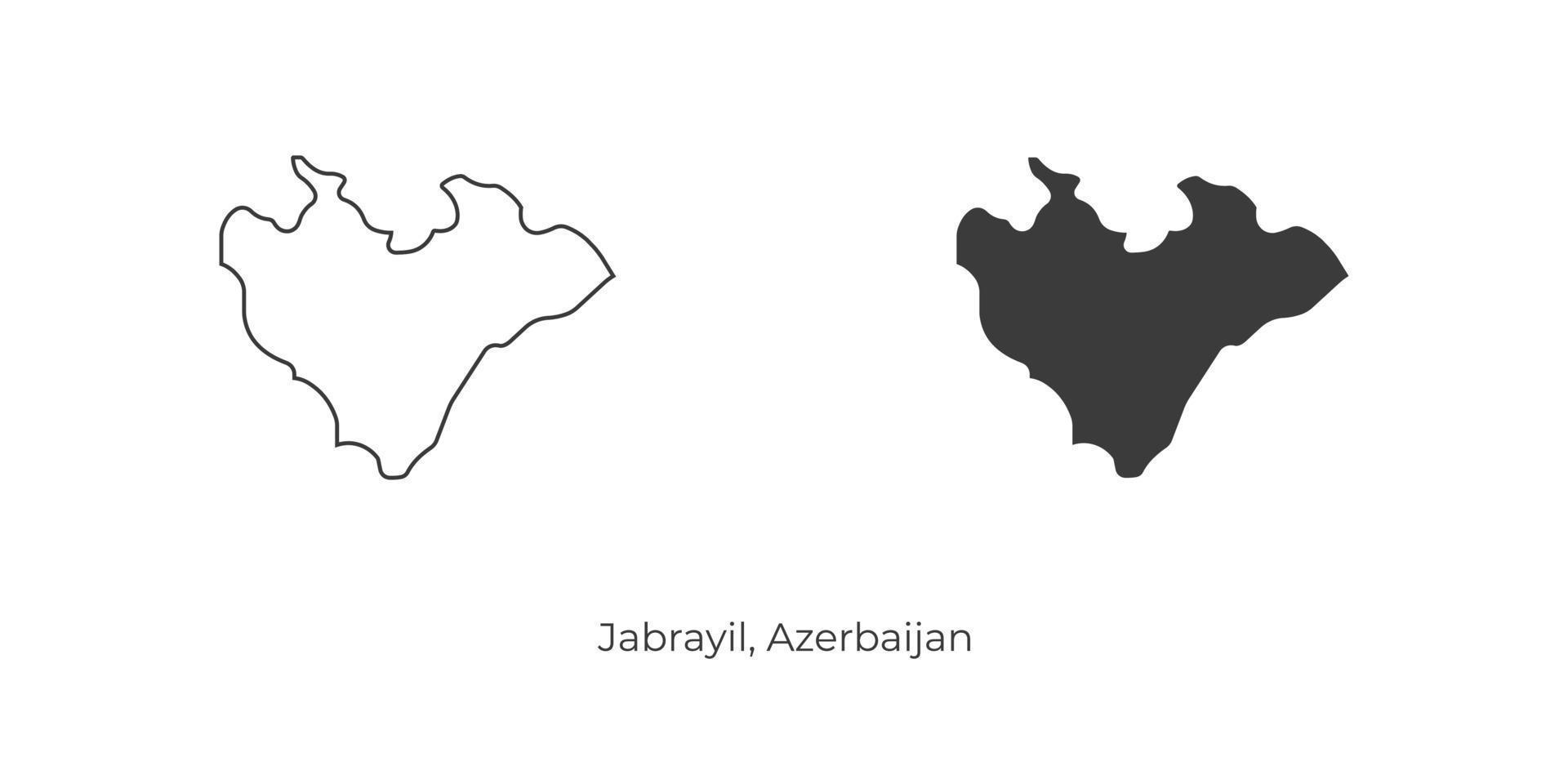 Simple vector illustration of Jabrayil map, Azerbaijan.