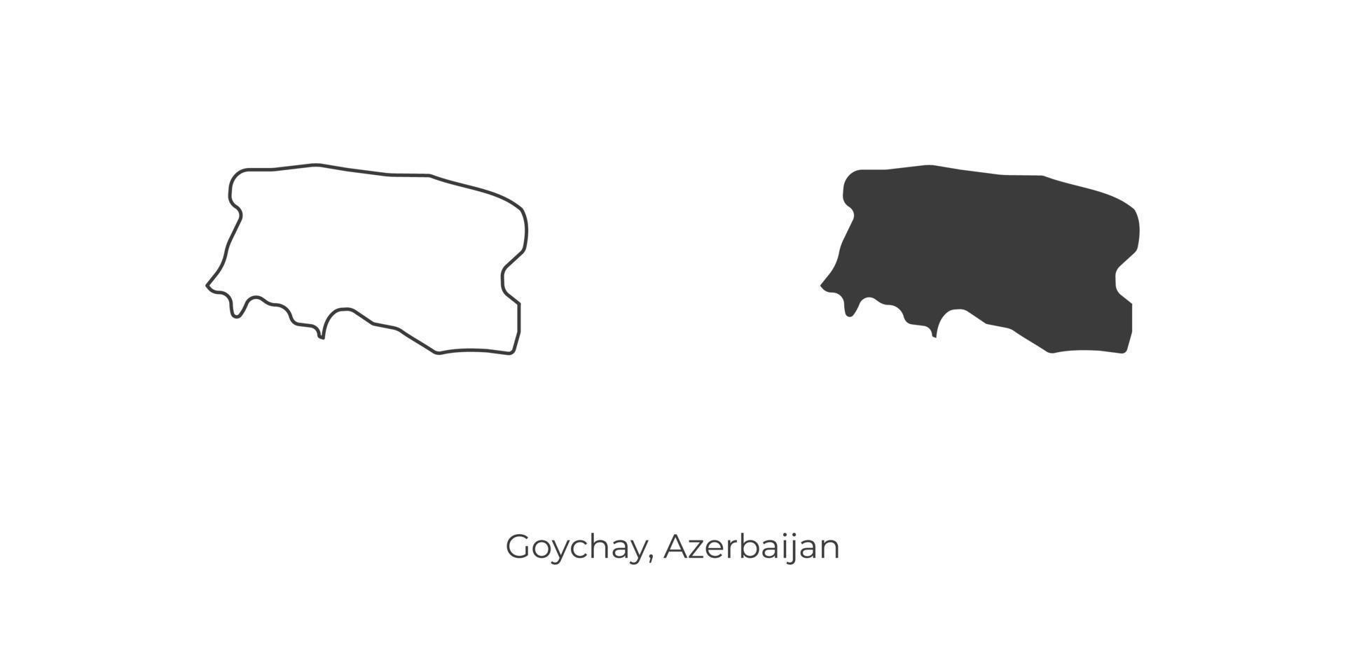 Simple vector illustration of Goychay map, Azerbaijan.