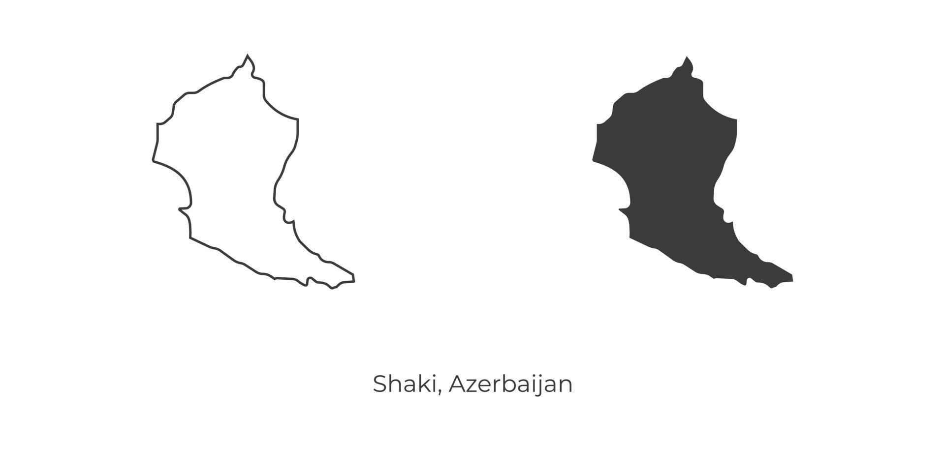 Simple vector illustration of Shaki map, Azerbaijan.