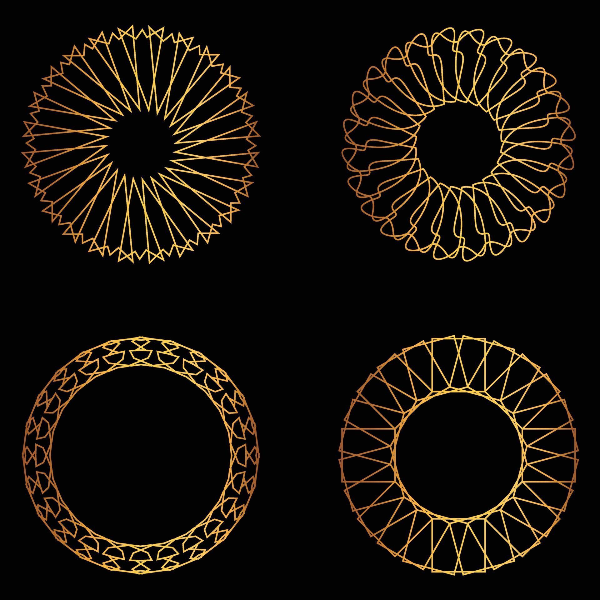 Set of golden geometric shapes 1948447 Vector Art at Vecteezy