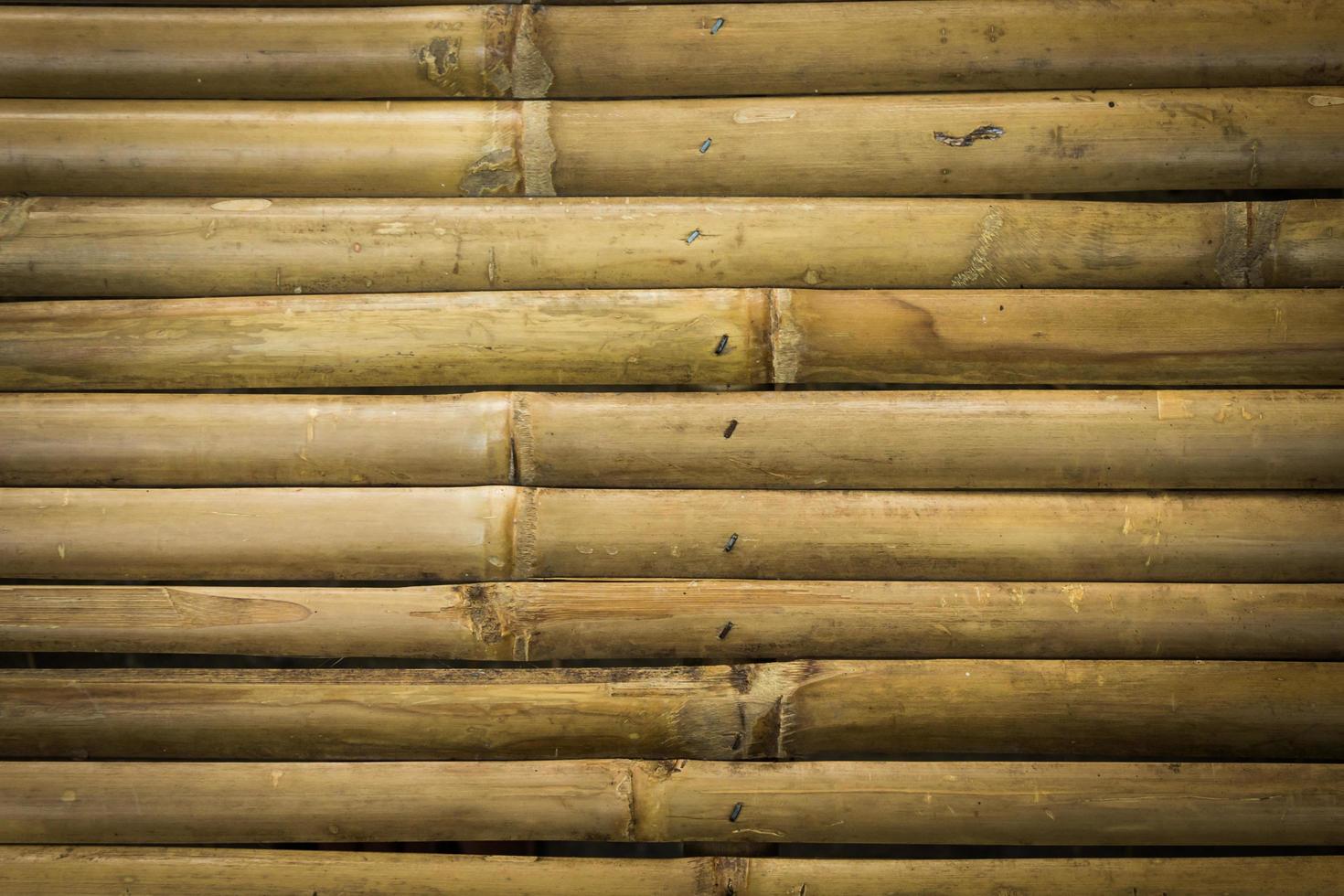 Close-up of yellow bamboo wall for texture or background photo