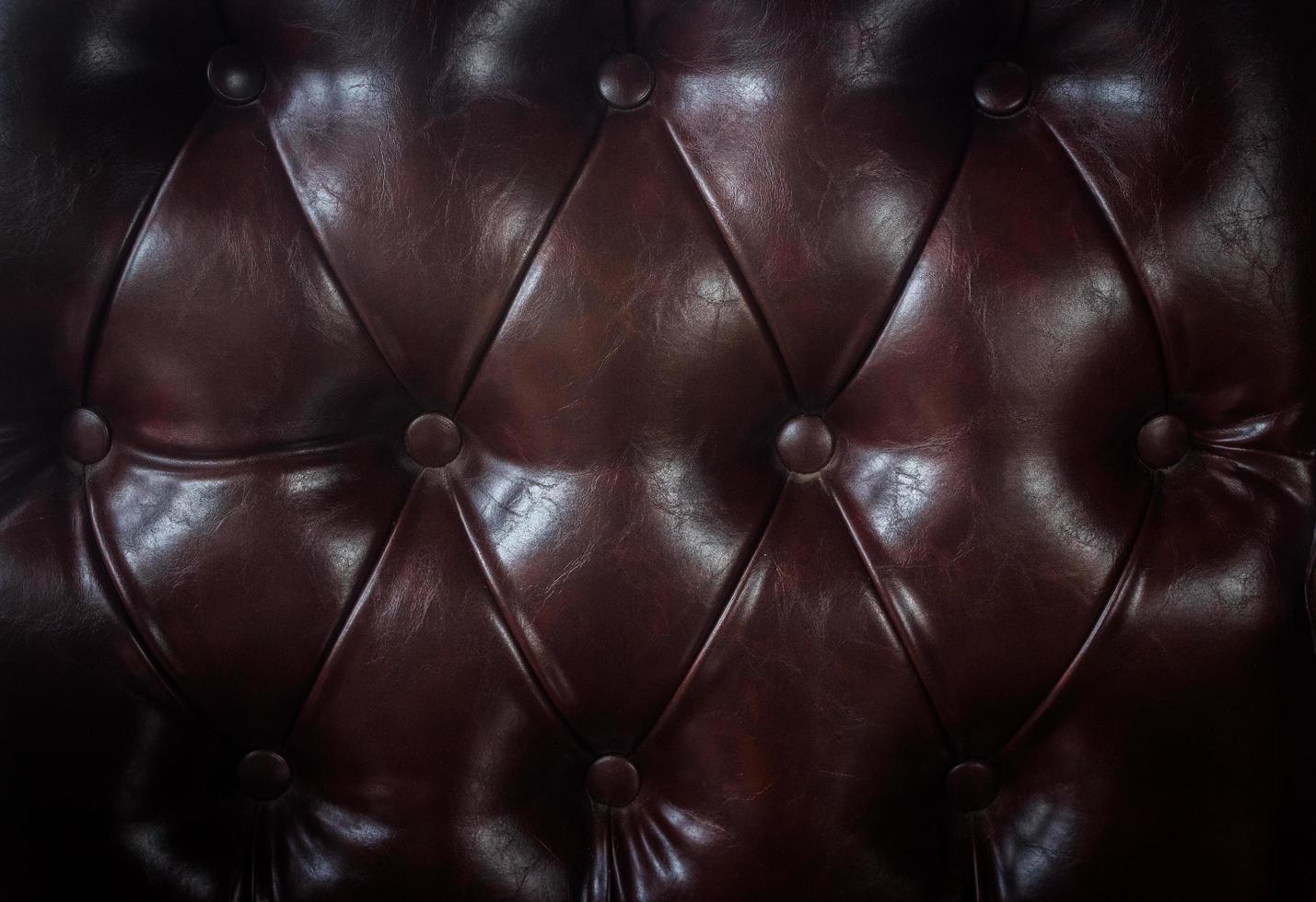 Close-up de sofá de cuero marrón para textura o fondo foto