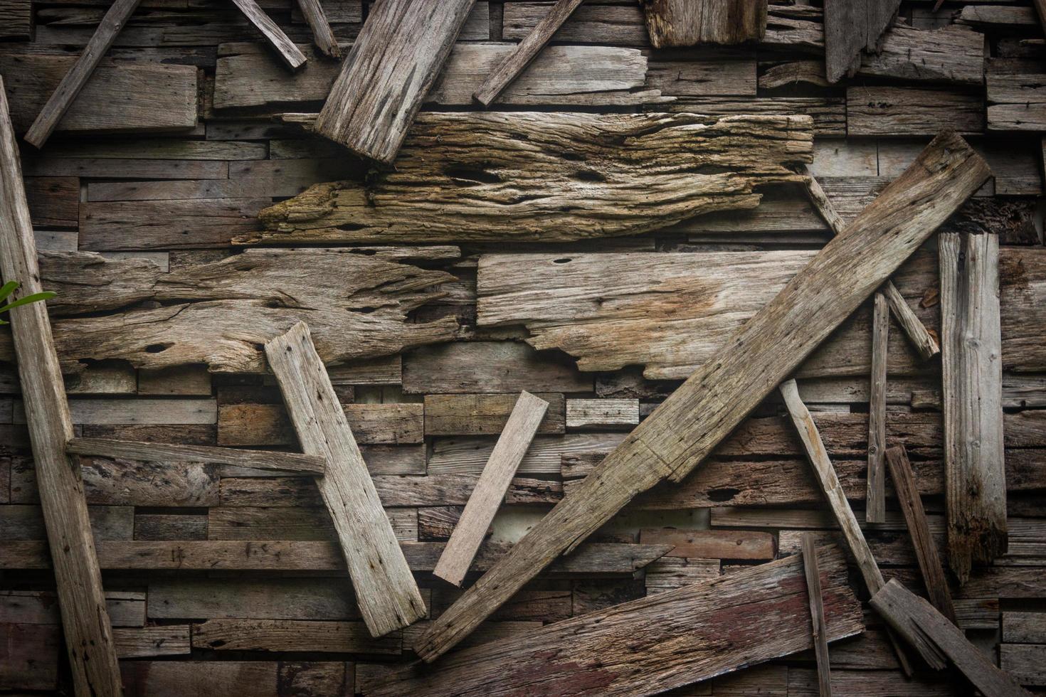 Arrangement of wood planks for texture or background photo
