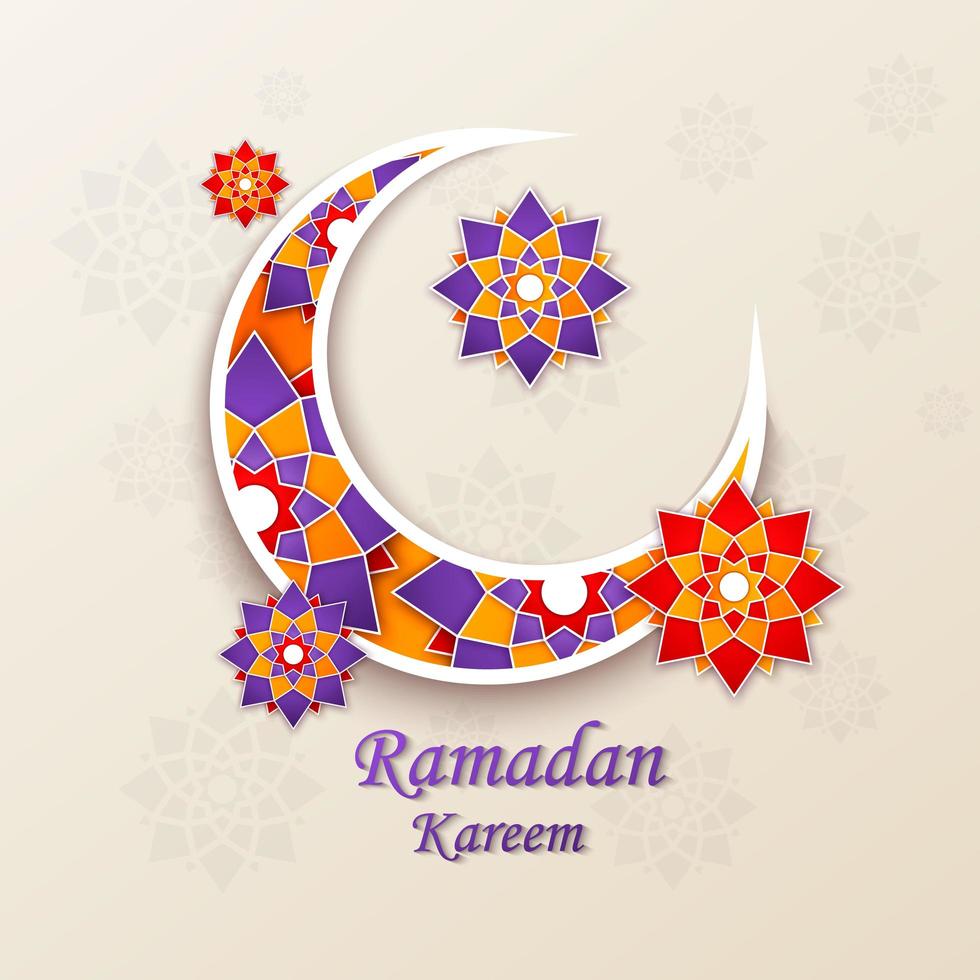 Ramadan kareem concept horizontal banner vector