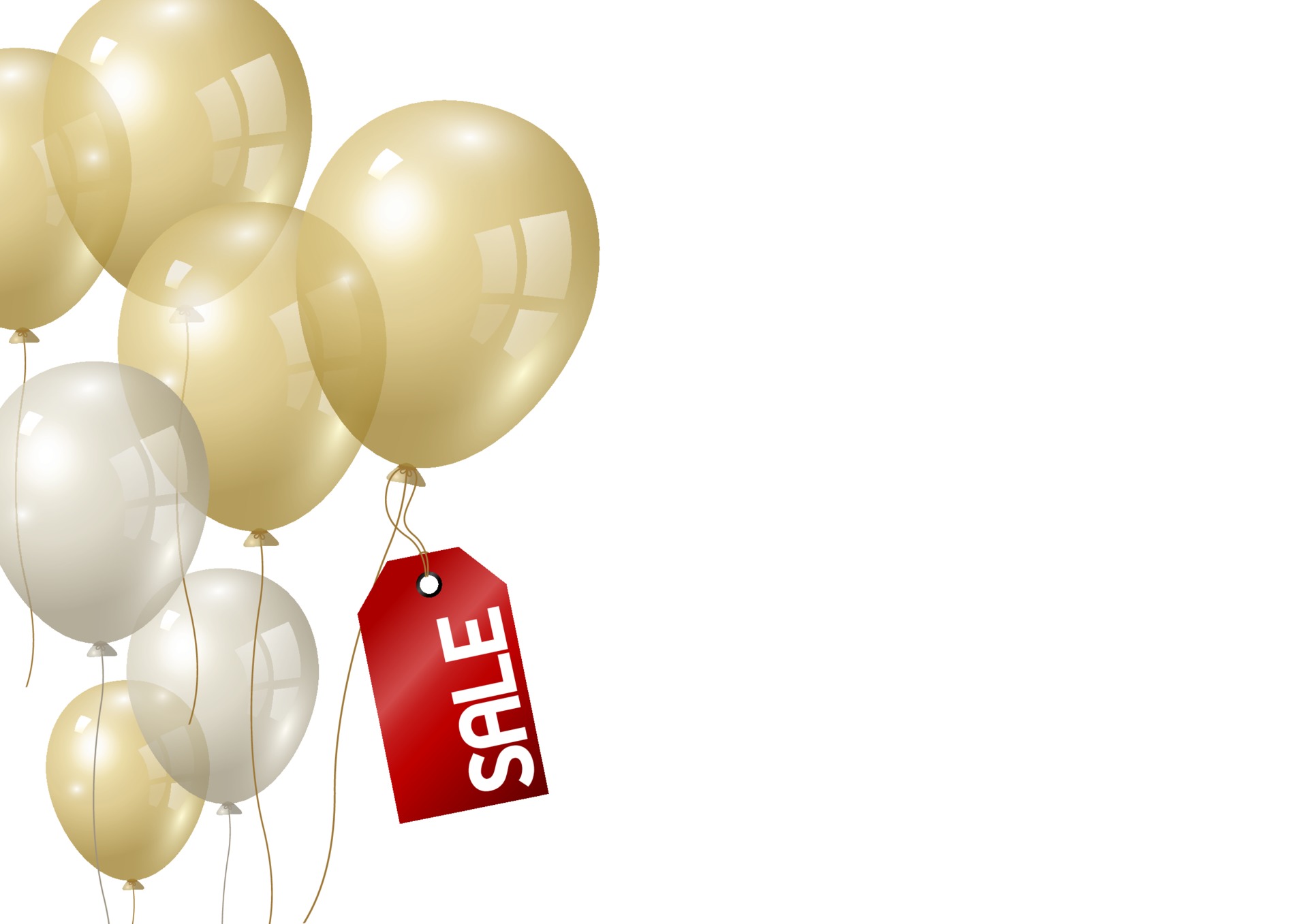 Gold and silver balloons on white background vector illustration