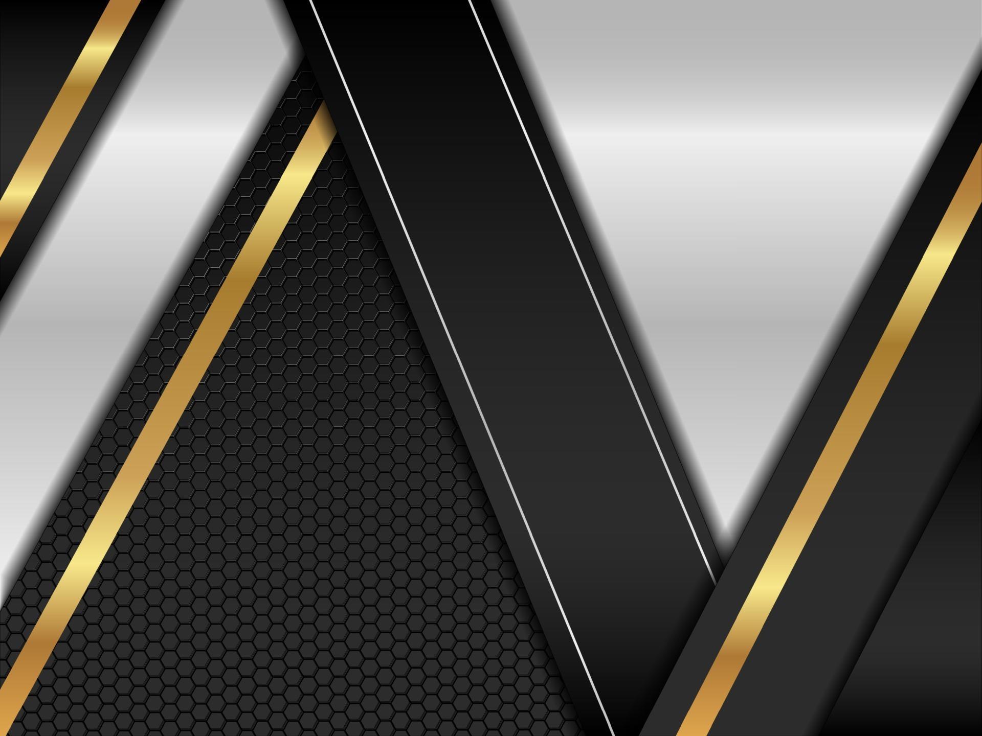 Abstract silver with gold and black modern vector background 1948819
