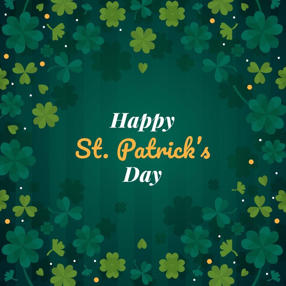 Happy Saint Patricks Day Background Clover Leaves vector