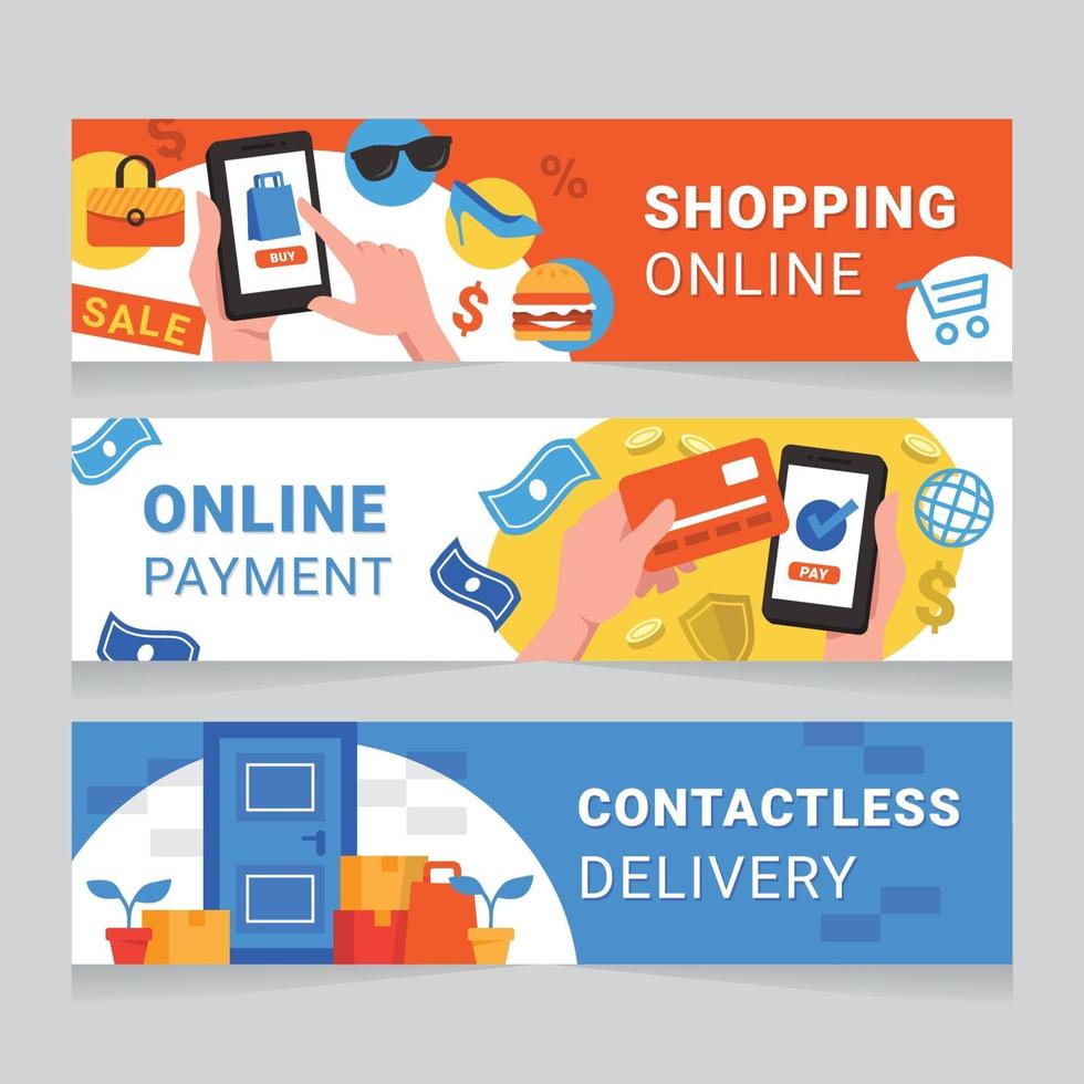 Contactless Shopping Banner vector