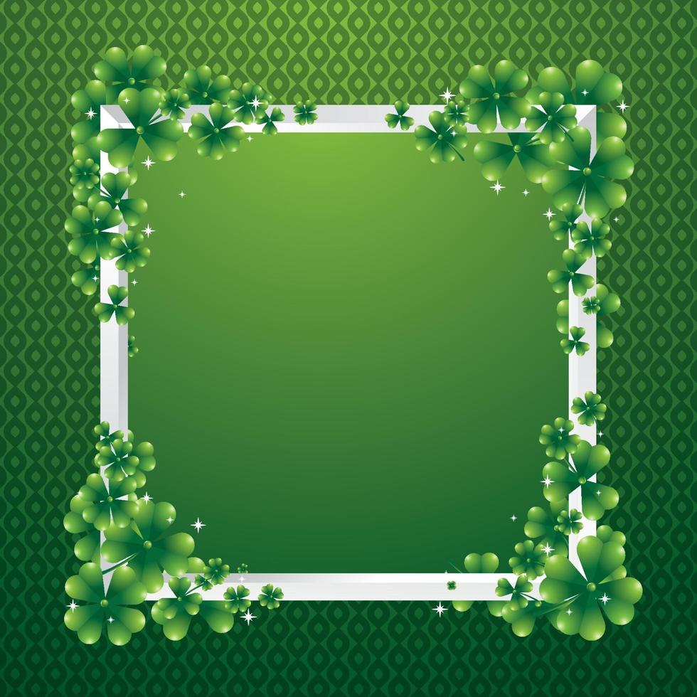 Green Shamrock Leaf Border Background Concept vector