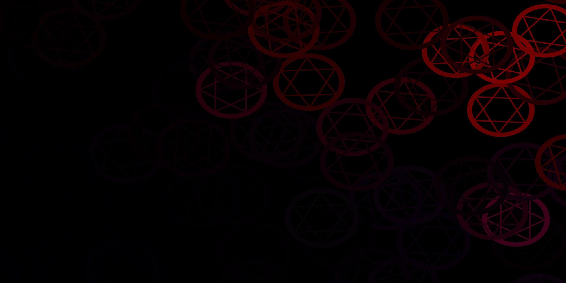 Dark Red vector backdrop with mystery symbols.