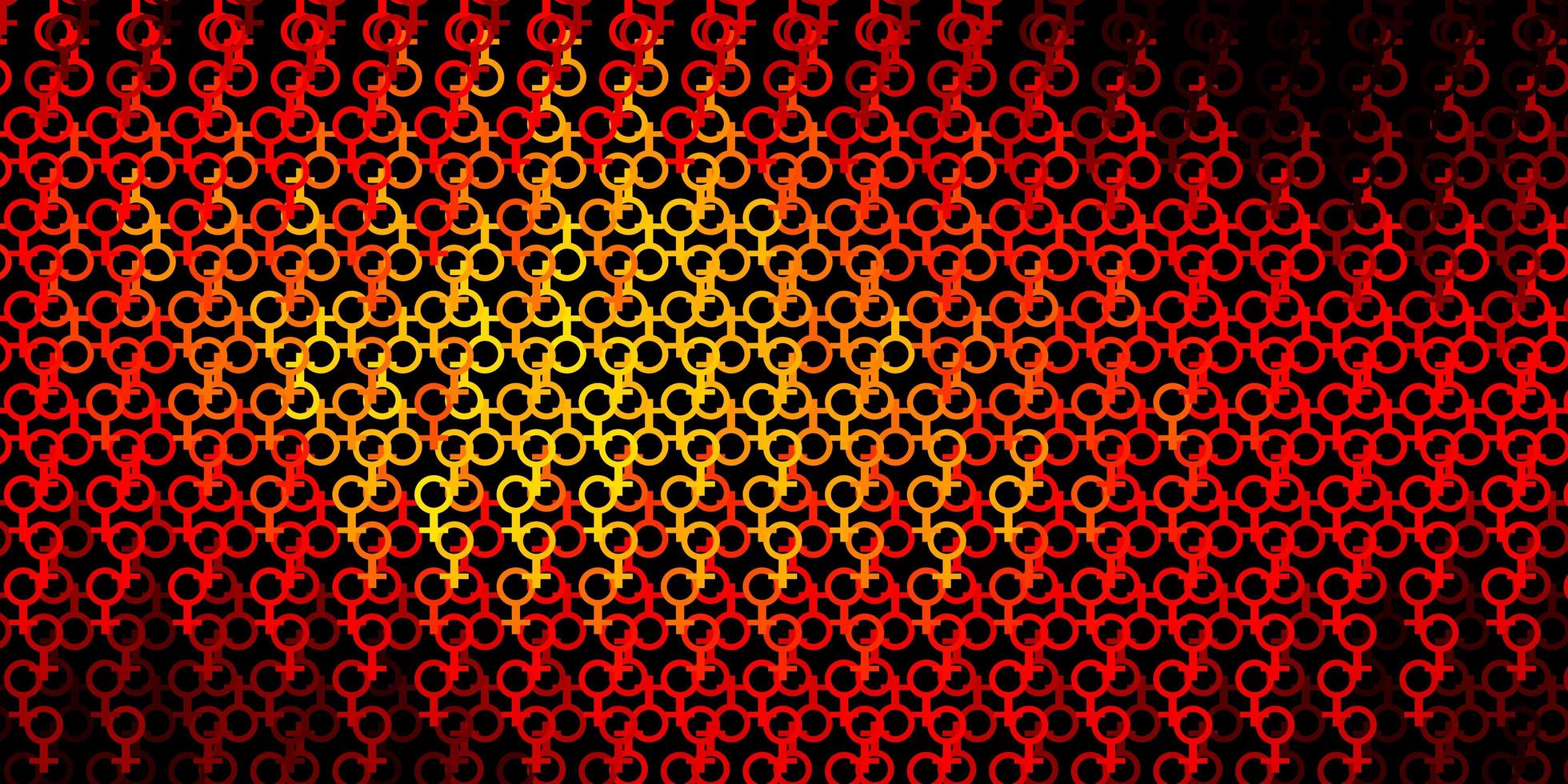Dark Red, Yellow vector backdrop with mystery symbols.