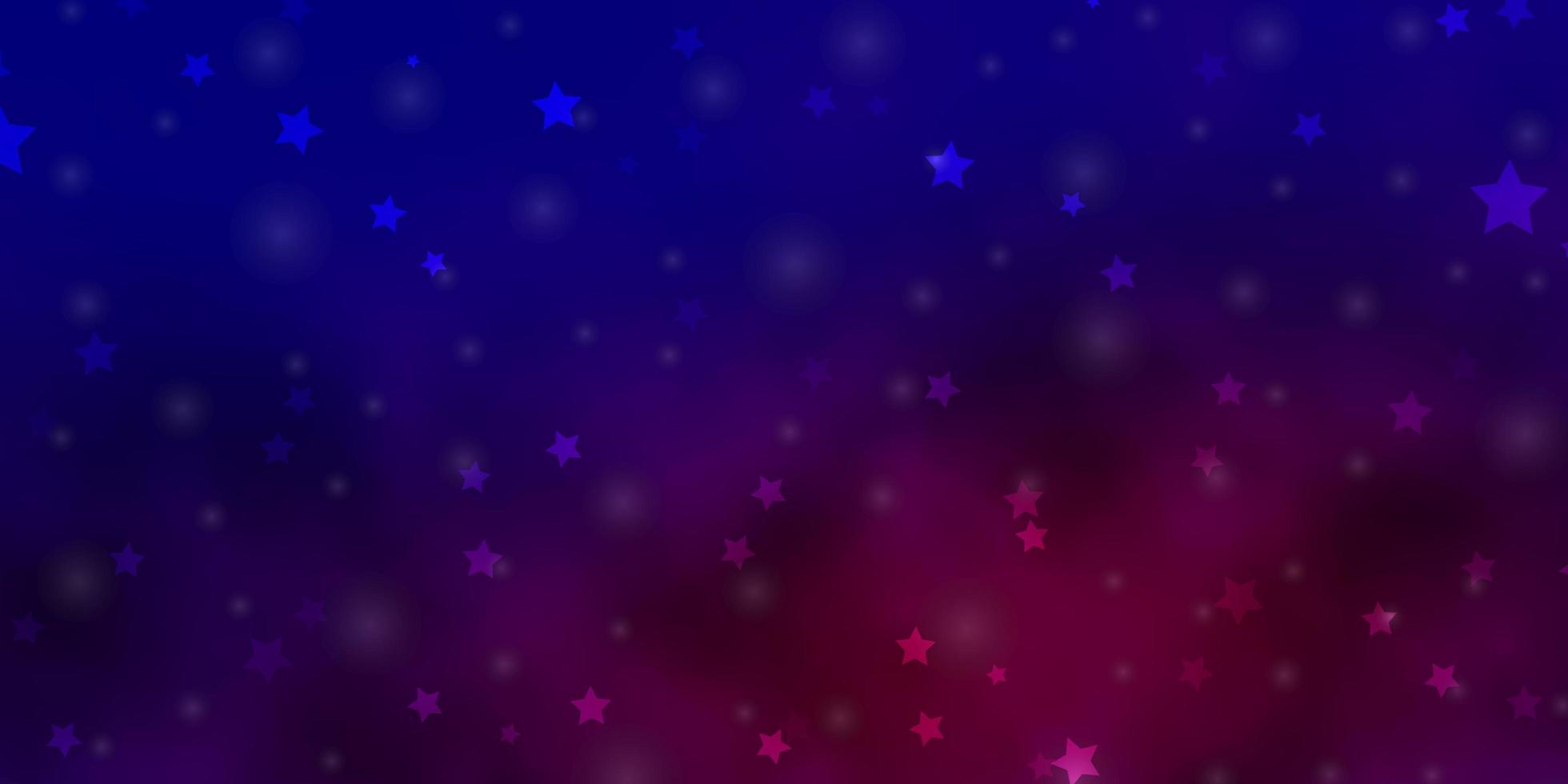 Light Blue, Red vector pattern with abstract stars.