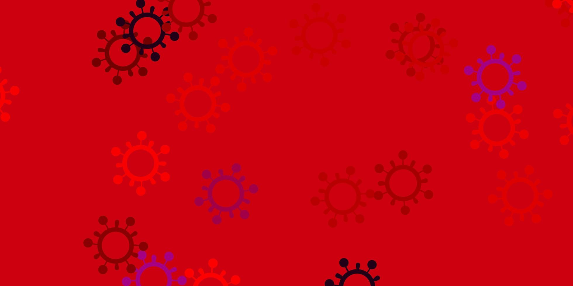 Light purple, pink vector backdrop with virus symbols.