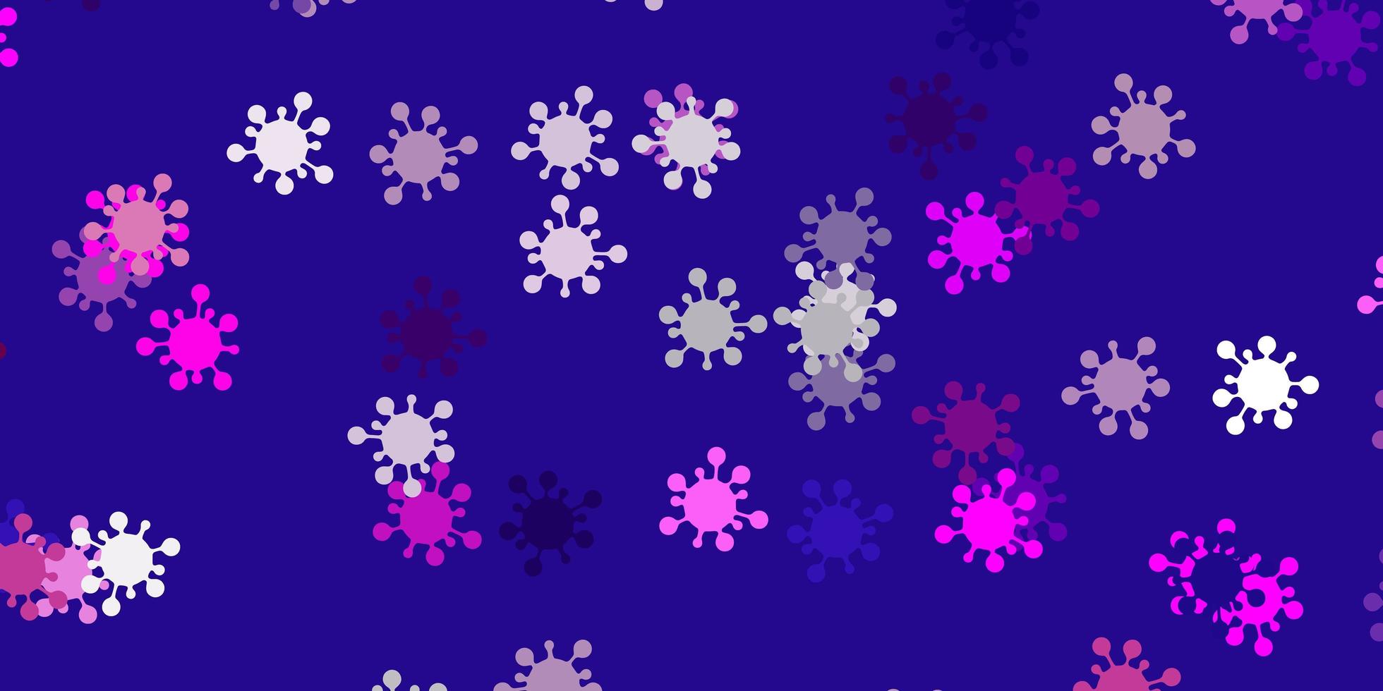 Light purple, pink vector texture with disease symbols.