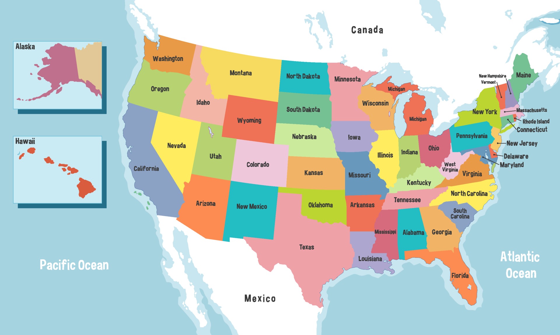 Mapa De Estados Unidos De Am Rica Con Nombres De Estados Vector En Vecteezy