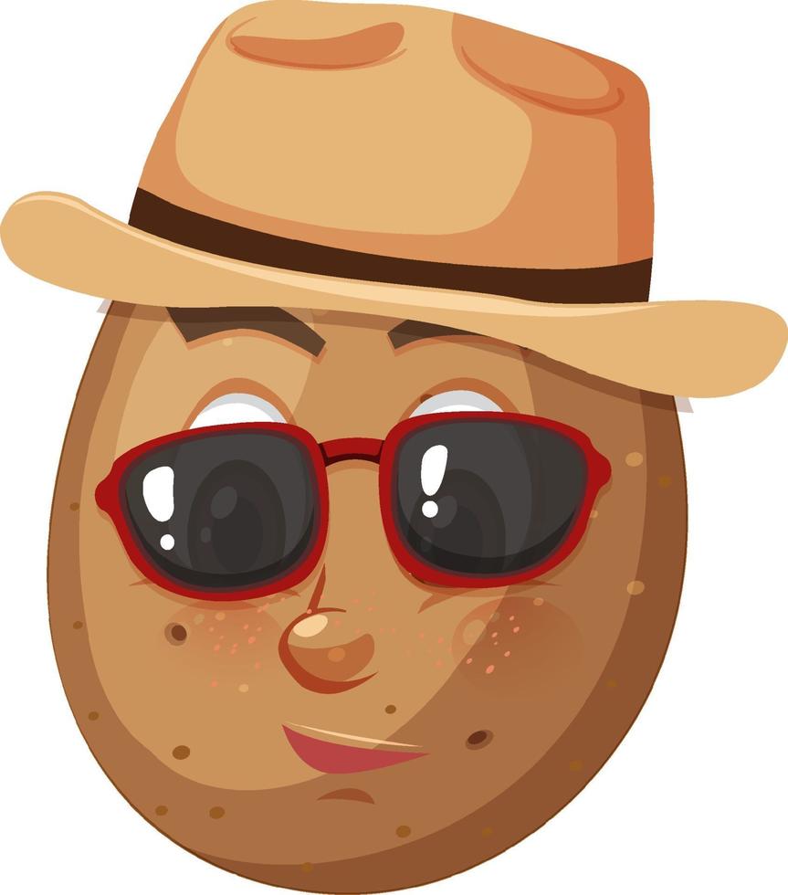 Potato cartoon character with facial expression vector