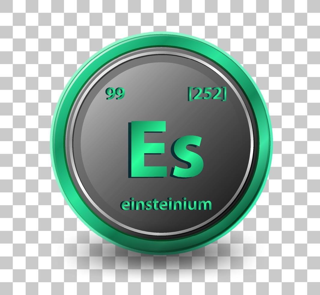 Einsteinium chemical element. Chemical symbol with atomic number and atomic mass. vector