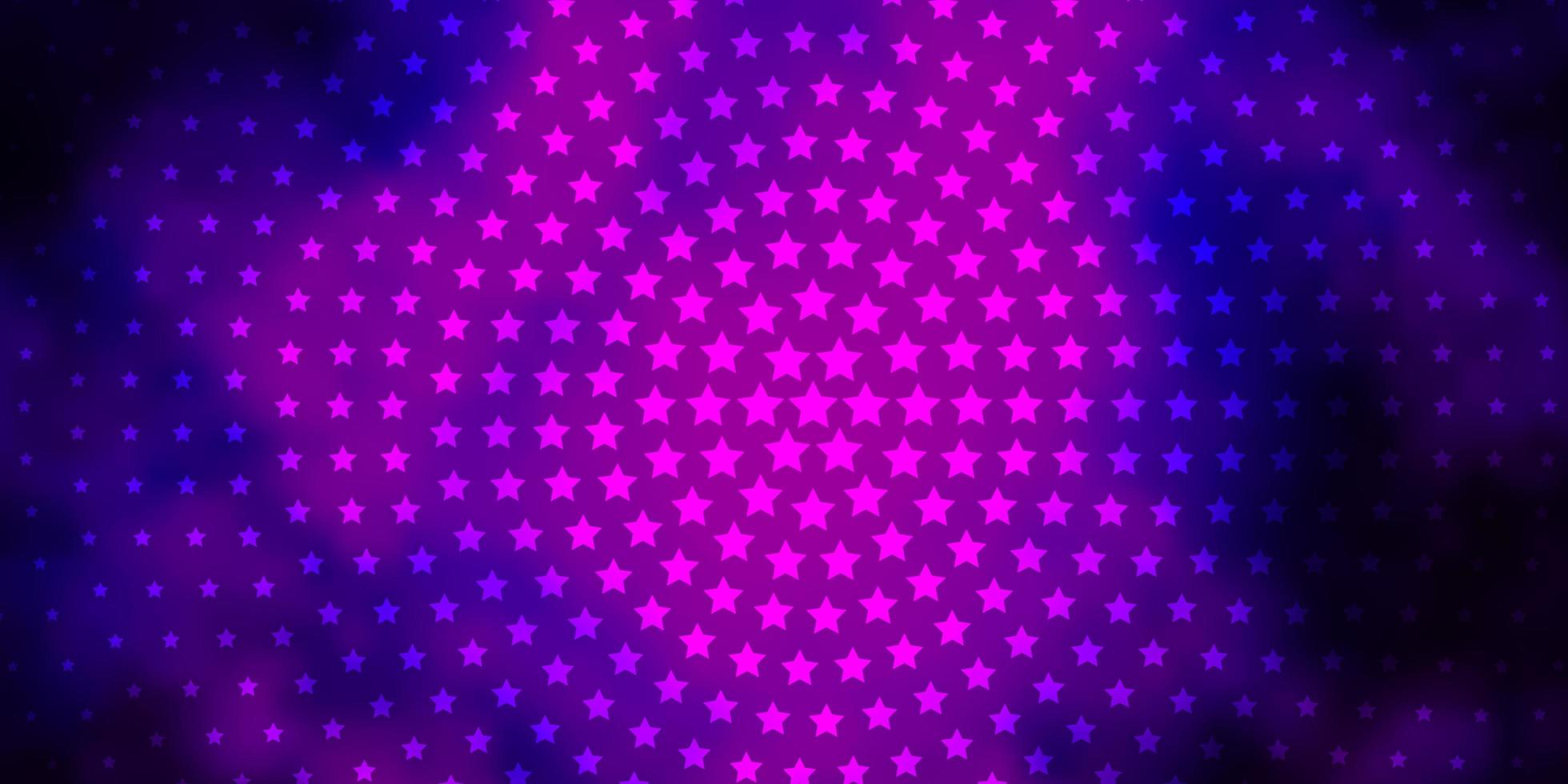 Dark Purple vector pattern with abstract stars.