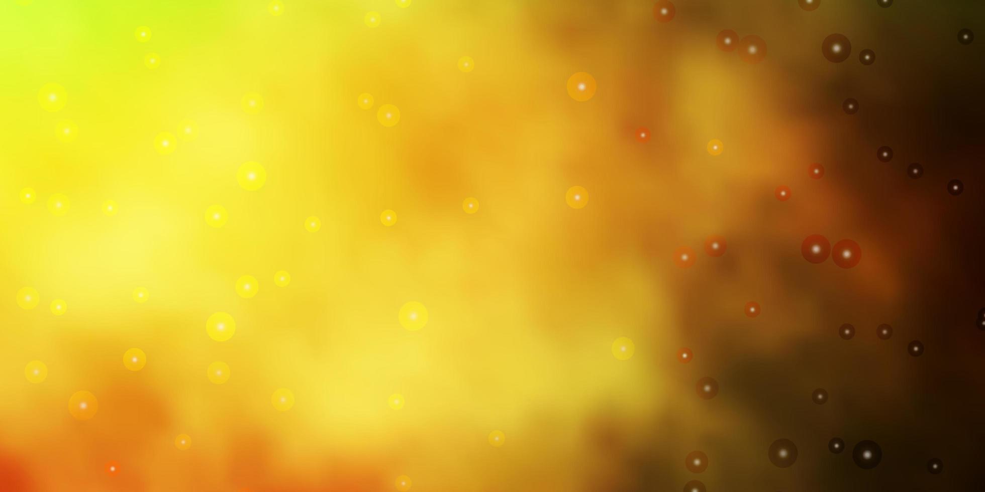 Dark Green, Yellow vector texture with beautiful stars.