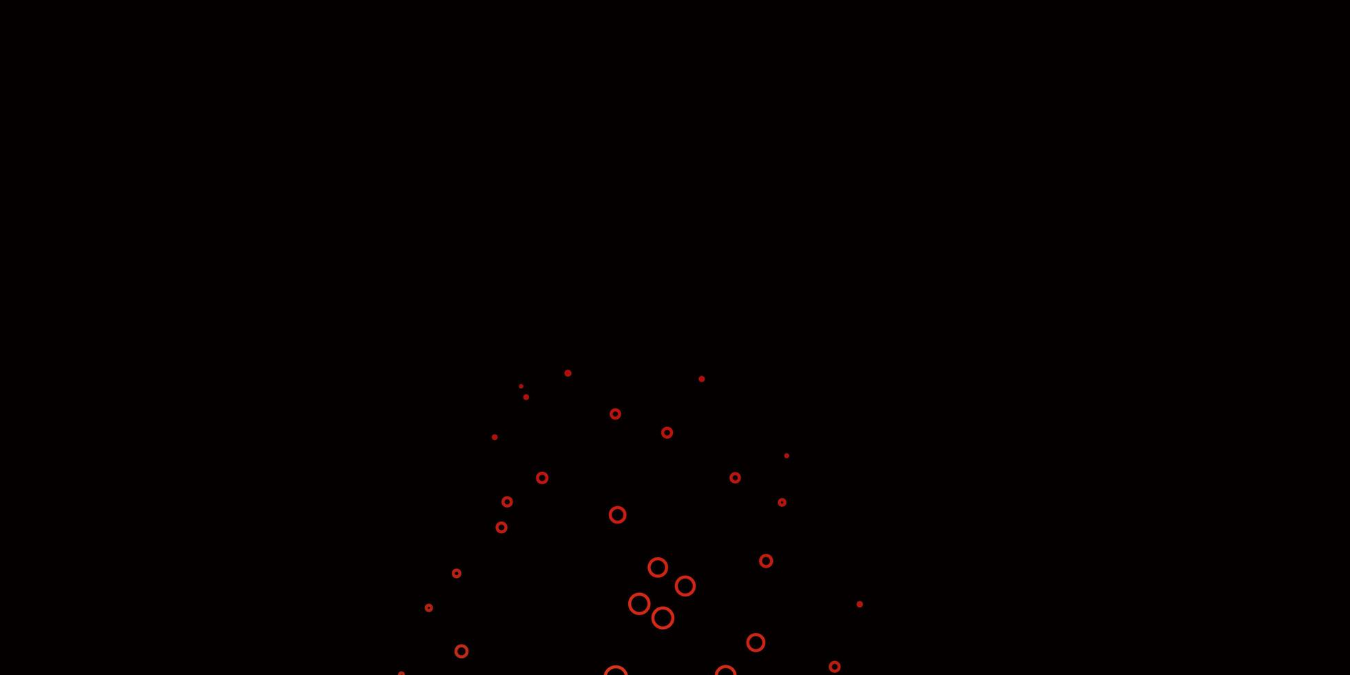 Dark Orange vector background with circles.