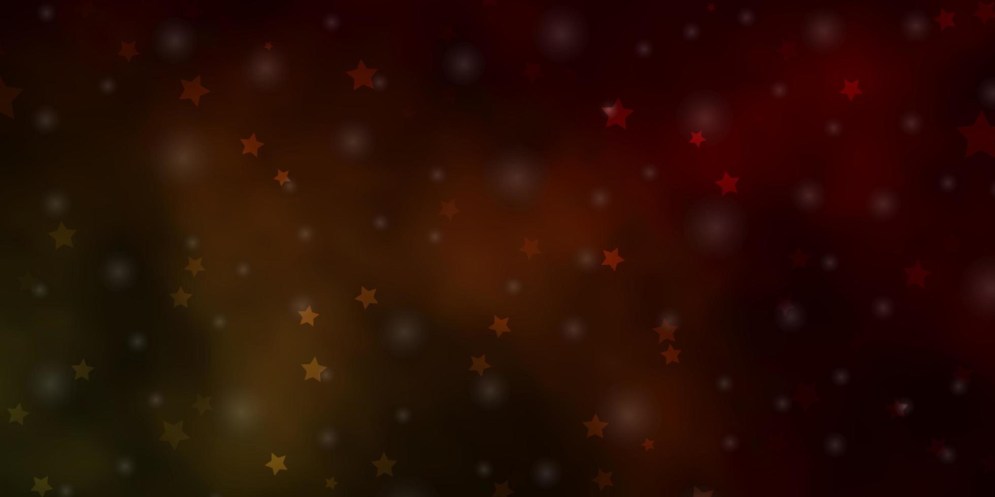 Dark Green, Yellow vector texture with beautiful stars.