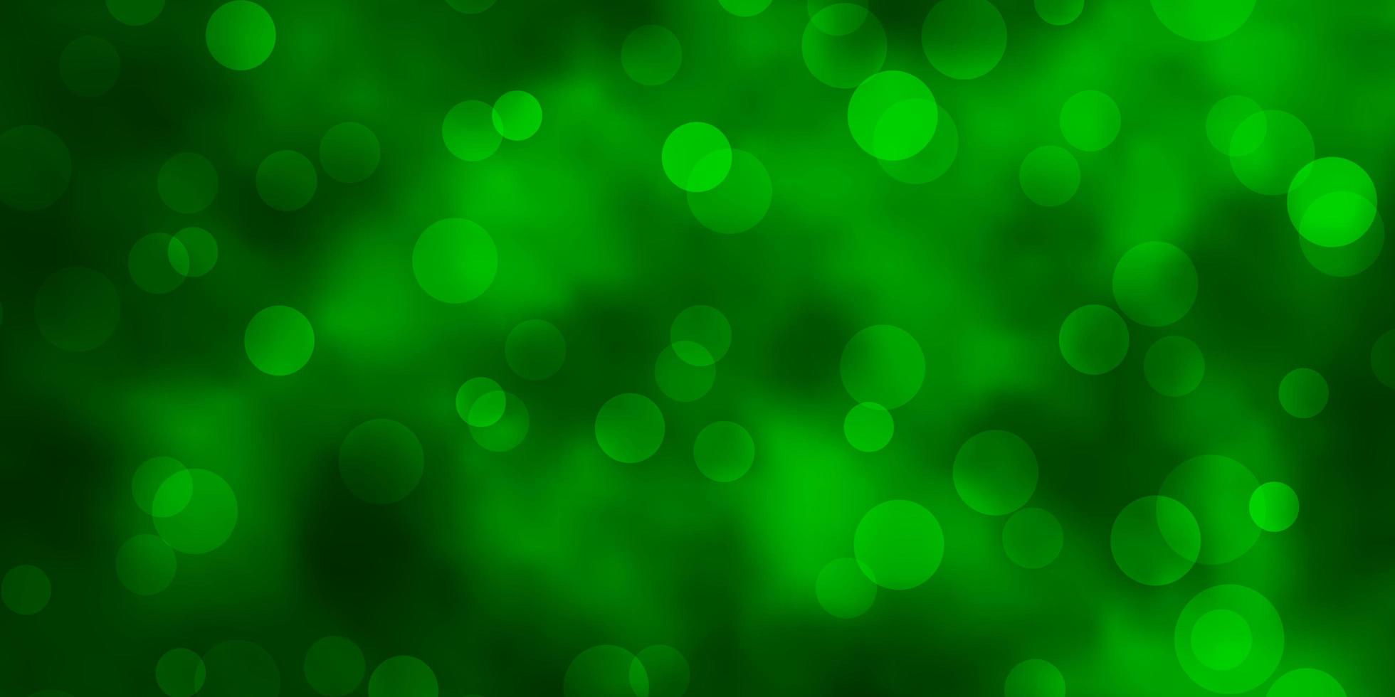 Dark Green vector layout with circles.