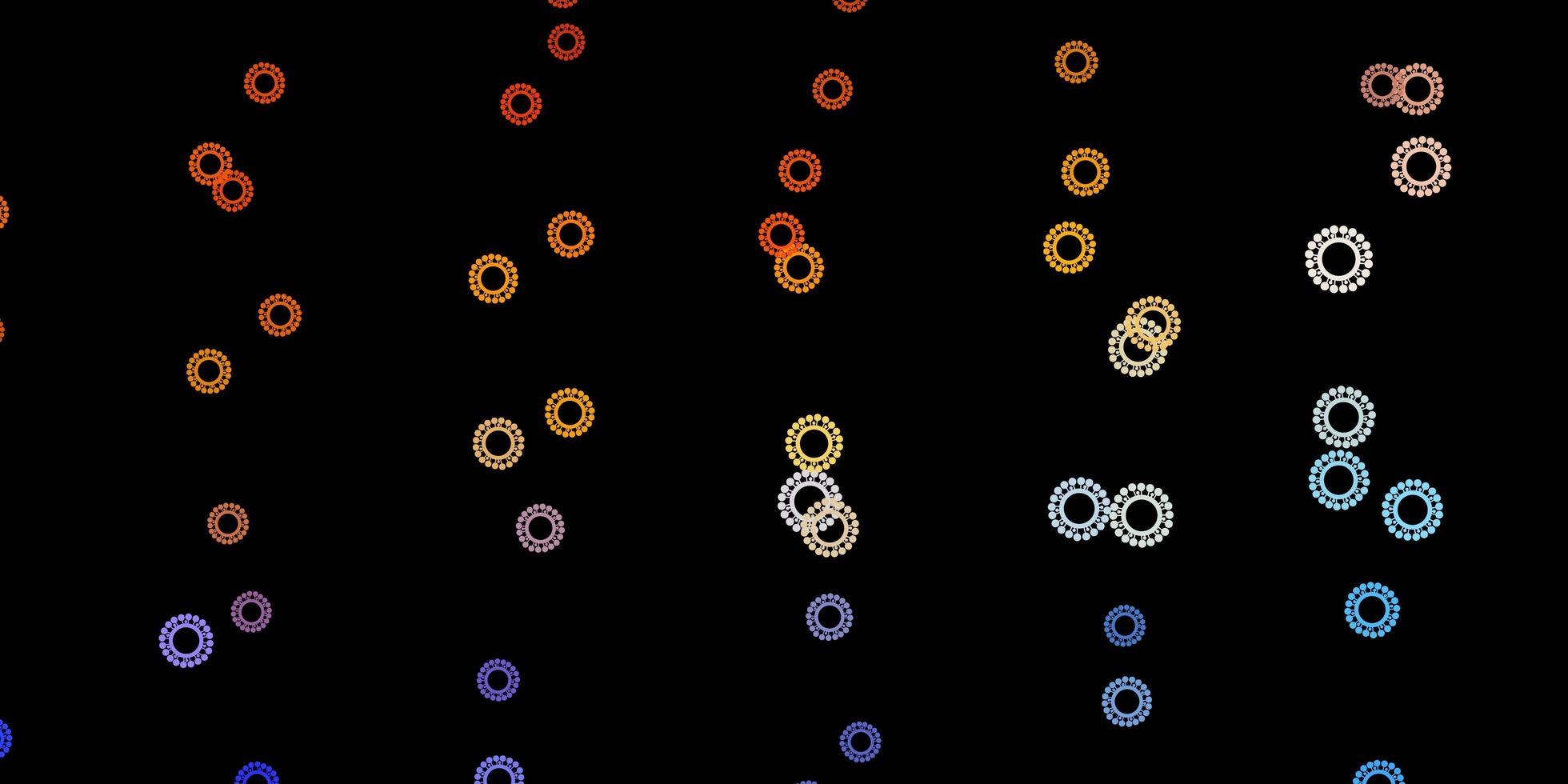 Dark blue, yellow vector template with flu signs.