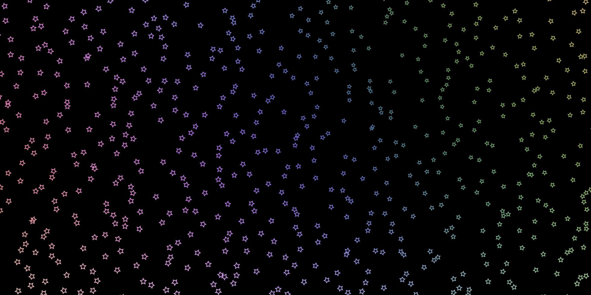 patrón de vector multicolor oscuro con estrellas abstractas.