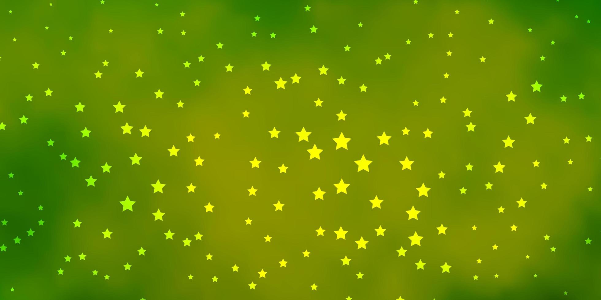textura de vector verde oscuro, amarillo con hermosas estrellas.