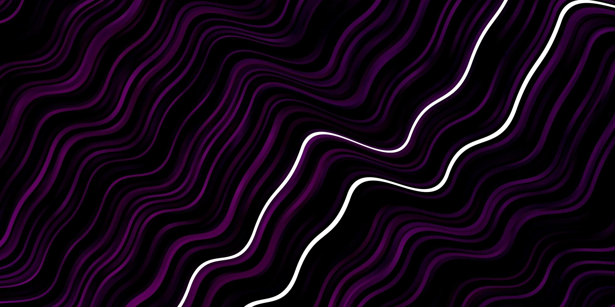Dark Pink vector background with curved lines.