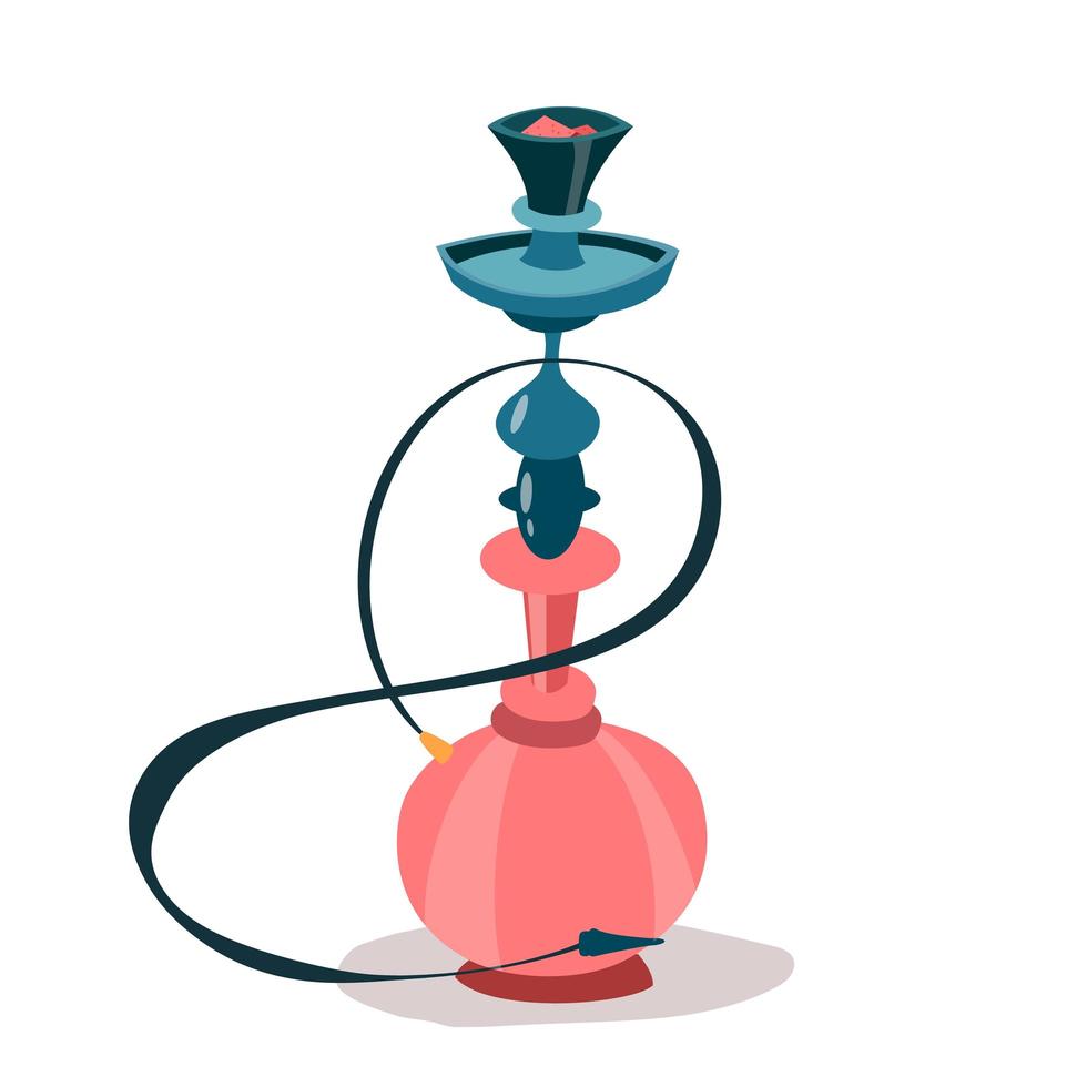 Hookah with smoke stylized flat illustration vector