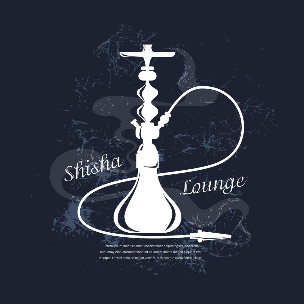 Hookah with smoke stylized flat illustration vector