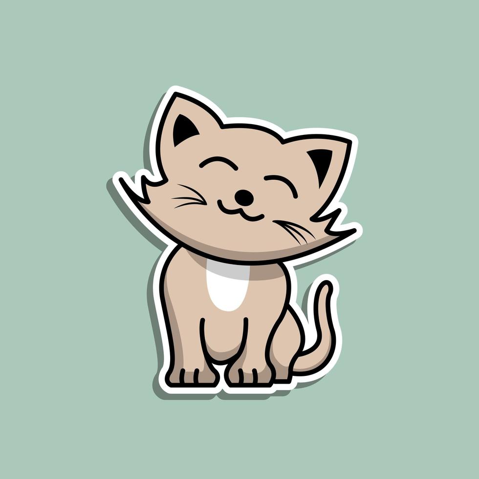 vector de diseño de etiqueta de gato animal lindo