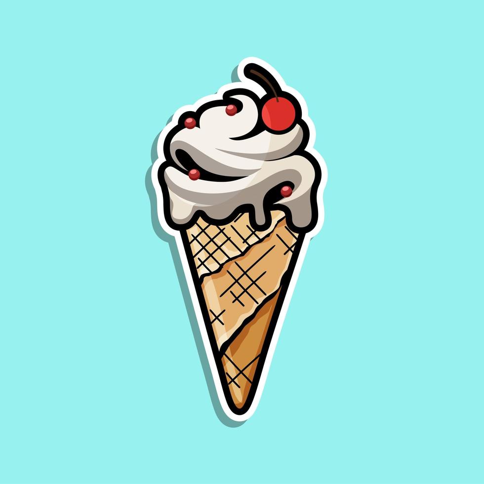 vector de diseño de ilustrador de etiqueta de helado