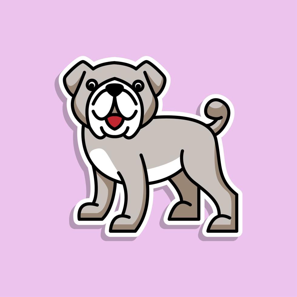 vector de diseño de etiqueta de perro animal lindo