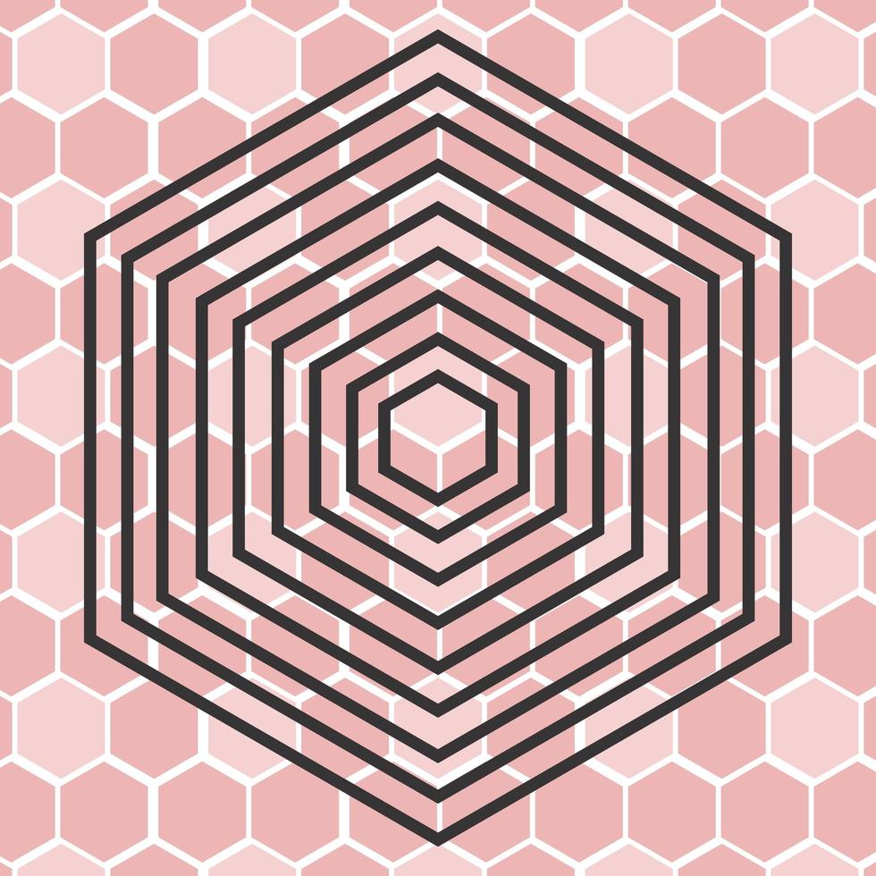 fondo rosa con patrón hexagonal geométrico abstracto vector