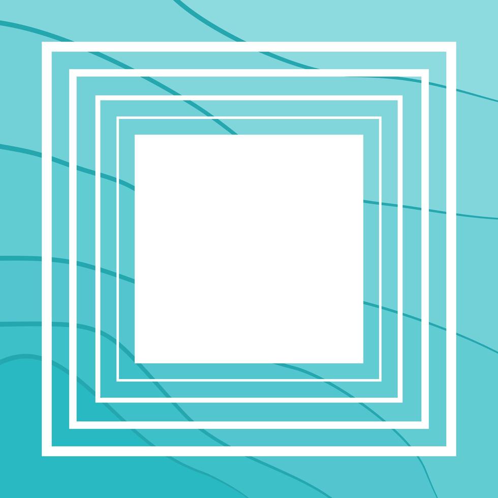 Stylish curve blue blank frame vector