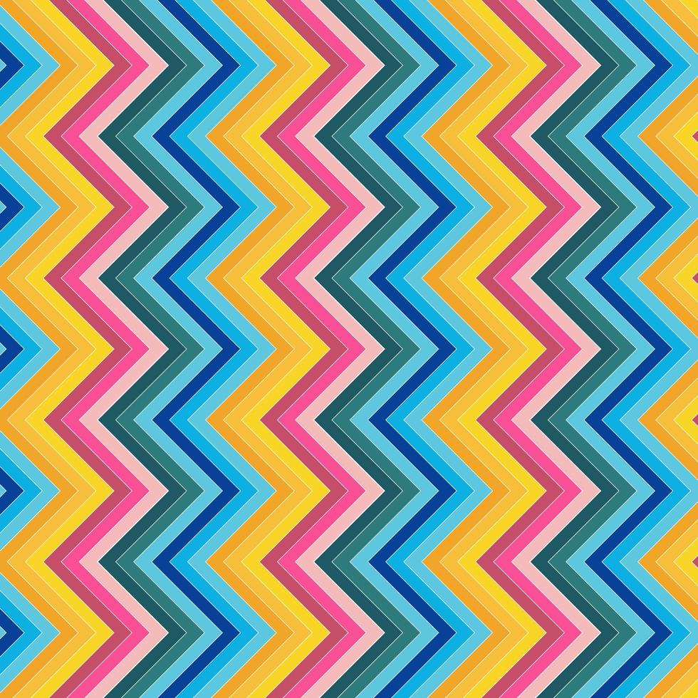 vector de fondo de patrón de color completo de línea en zigzag