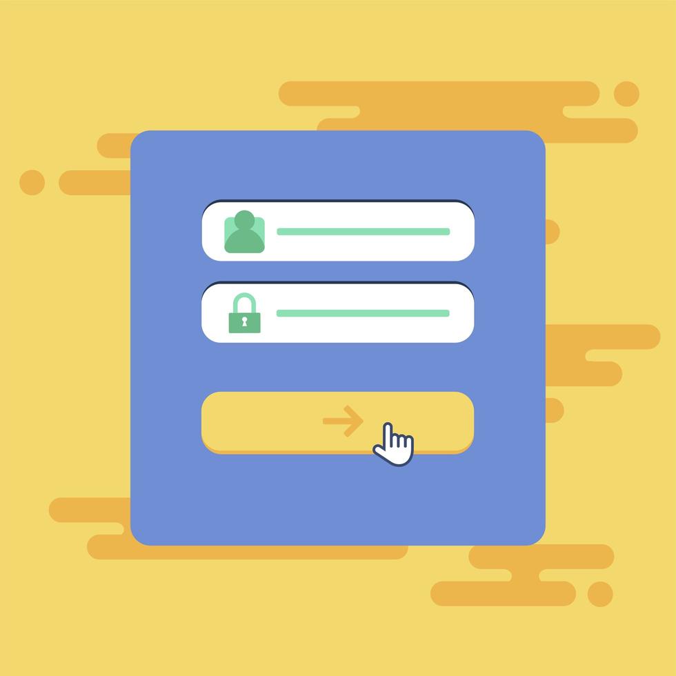 Web Template of Computer Login Form vector