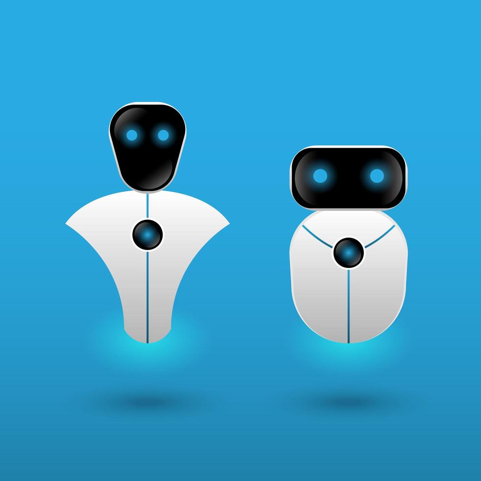 Futuristic Technology Automation Robot set vector