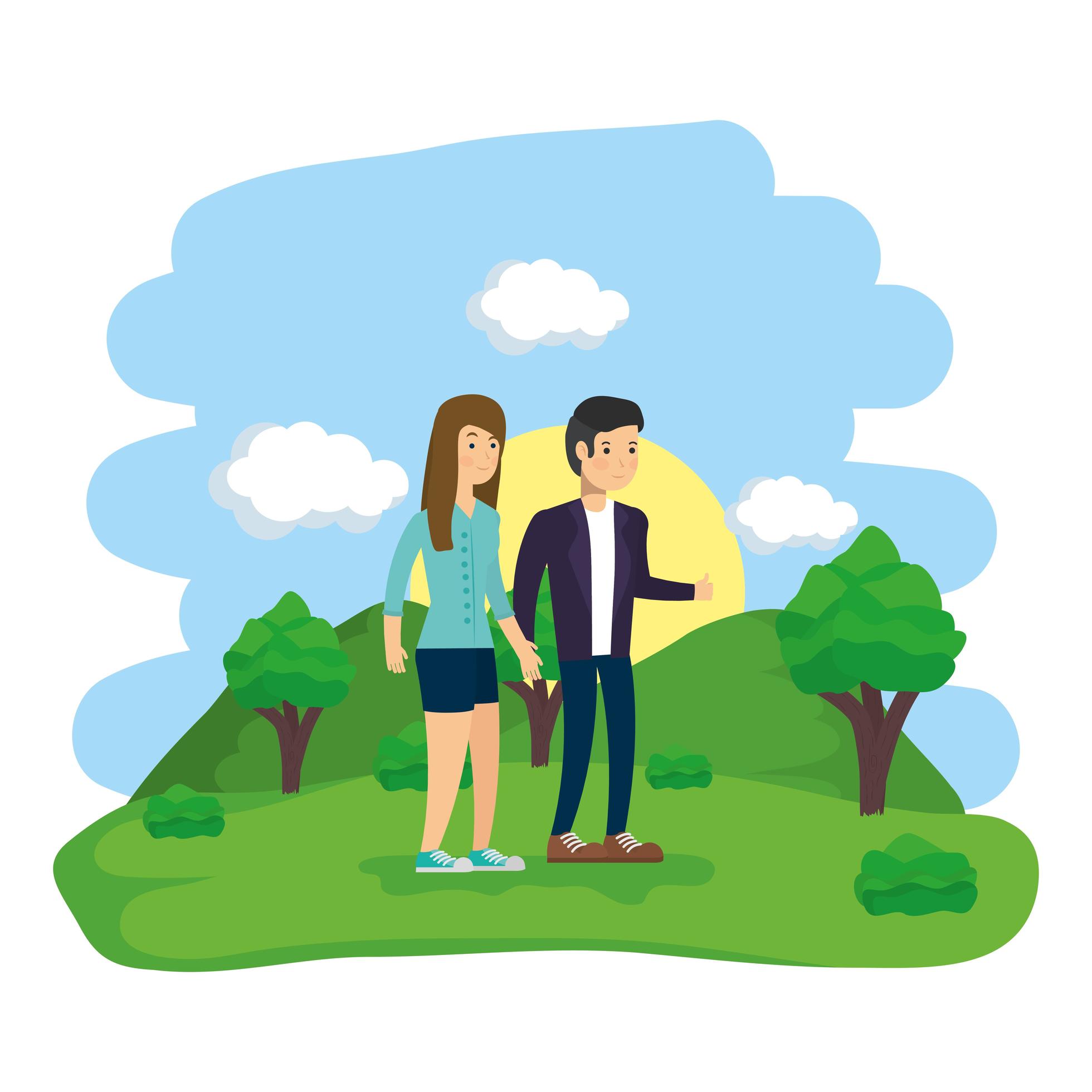 couple-doing-outdoor-activities-1950097-vector-art-at-vecteezy
