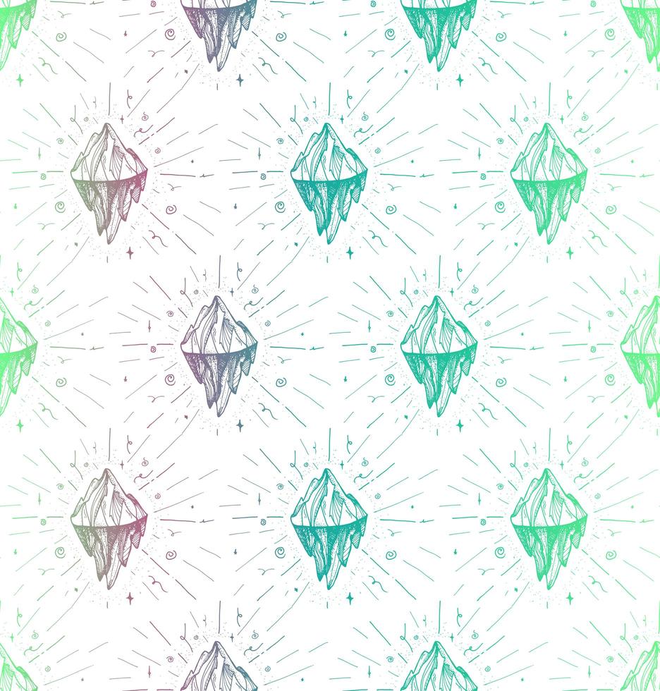 Mountain iceberg peak pattern vector